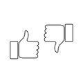 Thumbs up and thumbs down icon. Like and dislike line sign. Royalty Free Stock Photo